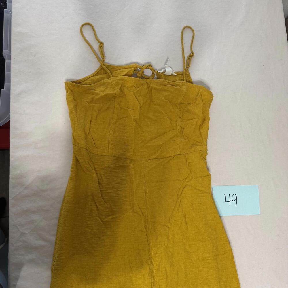 H&M Mustard Yellow Spaghetti Strap Dress Size Medium - Picture 5 of 8